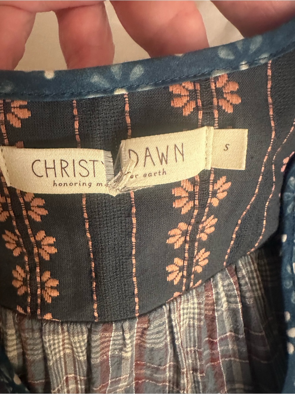 Christy Dawn Navy Patchwork Dawn Dress - Picture 6 of 7